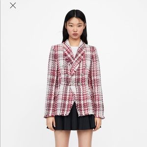 Zara Jewel Button Tweed Jacket